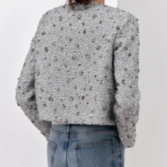 ZARA ZW NWT XL Collection Sequin Silver Jacket
Great for the Holidays &NYE - Picture 16 of 16